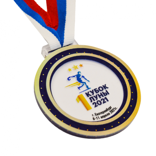 Медаль из акрила с пластиком 2-слойная с УФ-печатью