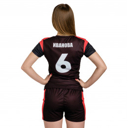 Форма футбольная женская с коротким рукавом и V-вырезом