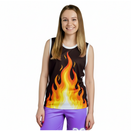 Майка баскетбольная без рукава с О-вырезом женская