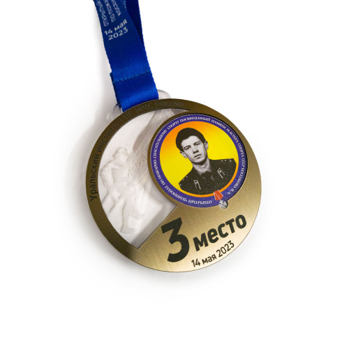 Медаль из акрила с пластиком 2-слойная с УФ-печатью