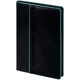 Ежедневник Alanis, недатированный, черный с голубым