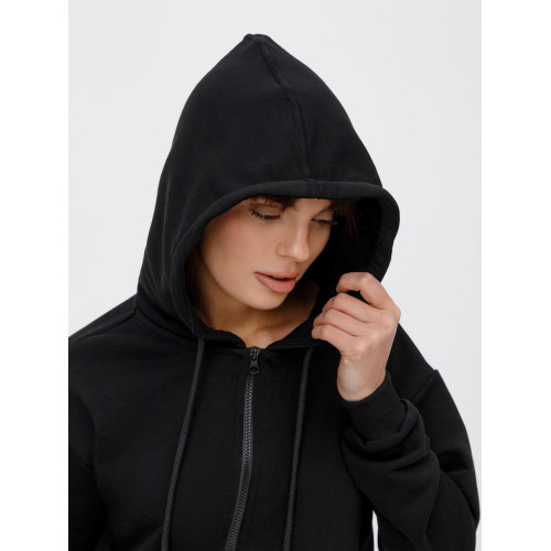 Толстовка унисекс оверсайз на молнии Zippy Terry, черная