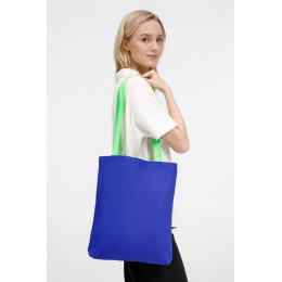 Шопер B4, синий с зелеными ручками