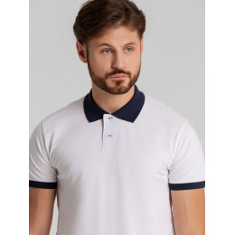 Рубашка поло Prince 190, белая с темно-синим
