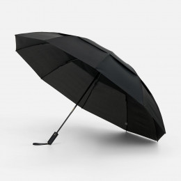 Зонт обратного сложения twoGether с двойным куполом, черный