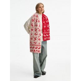 Шарф Holidale, красный с молочным