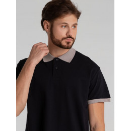 Рубашка поло Prince 190, черная с серым