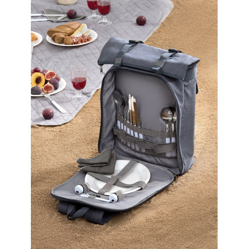 Набор для пикника Picnivo на 4 персоны, темно-серый меланж