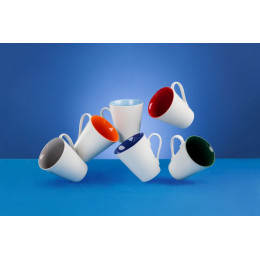 Кружка New Bell матовая, белая с голубым