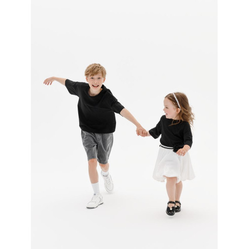 Футболка детская оверсайз Teezer, черная