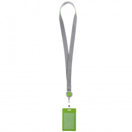 Чехол для пропуска с лентой и ретрактором Devon, зеленый