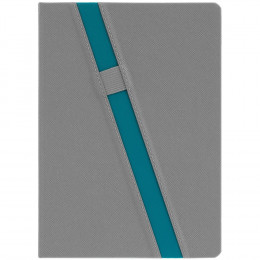 Ежедневник Rubikon на заказ, недатированный серо-бирюзовый