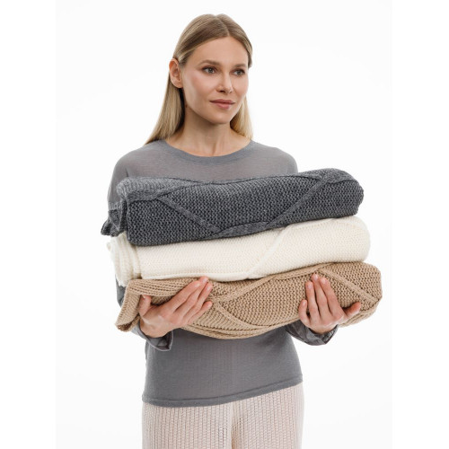 Плед Curve Verve, бежевый меланж