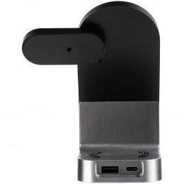 Зарядная станция с часами E-Store для смартфона, часов и наушников, черная