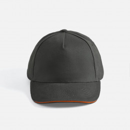 Бейсболка Long Beach, серая с оранжевым