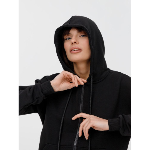 Толстовка унисекс оверсайз на молнии Zippy Terry, черная