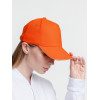 Бейсболка Classic, оранжевая с белым кантом