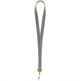 Чехол для карточки с лентой и ретрактором Devon, зеленый