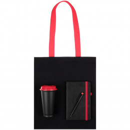 Набор Velours Bag, черный с красным