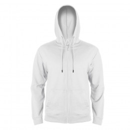 Толстовка мужская на молнии с капюшоном EVEREST, белый, S, 50 % хлопок, 50% полиэстер, 260 г/м2