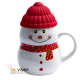 Кружка SNOWMAN с крышкой белый, красный